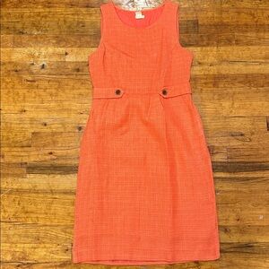 J. Crew Tweed Shift Dress in Orange Pink - size 6